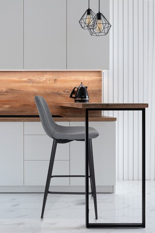 Sgabello outlet modello 92 imbottito in tessuto color grigio scuro