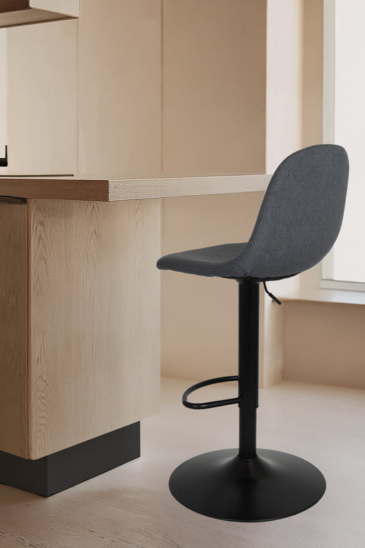 Sgabello outlet modello 91 imbottito in tessuto color grigio scuro