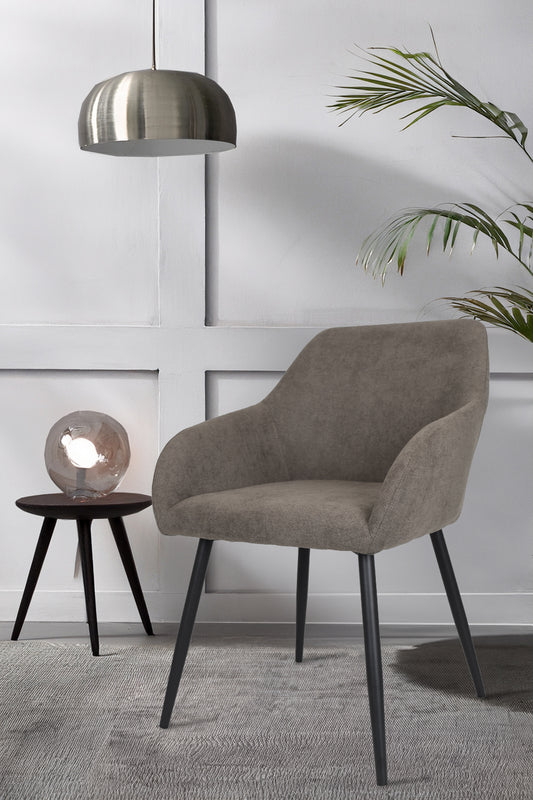 Outlet chair model 93 upholstered in cement grey fabric