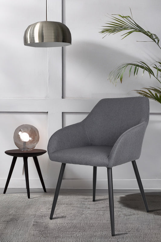 Outlet chair model 93 upholstered in dark grey fabric