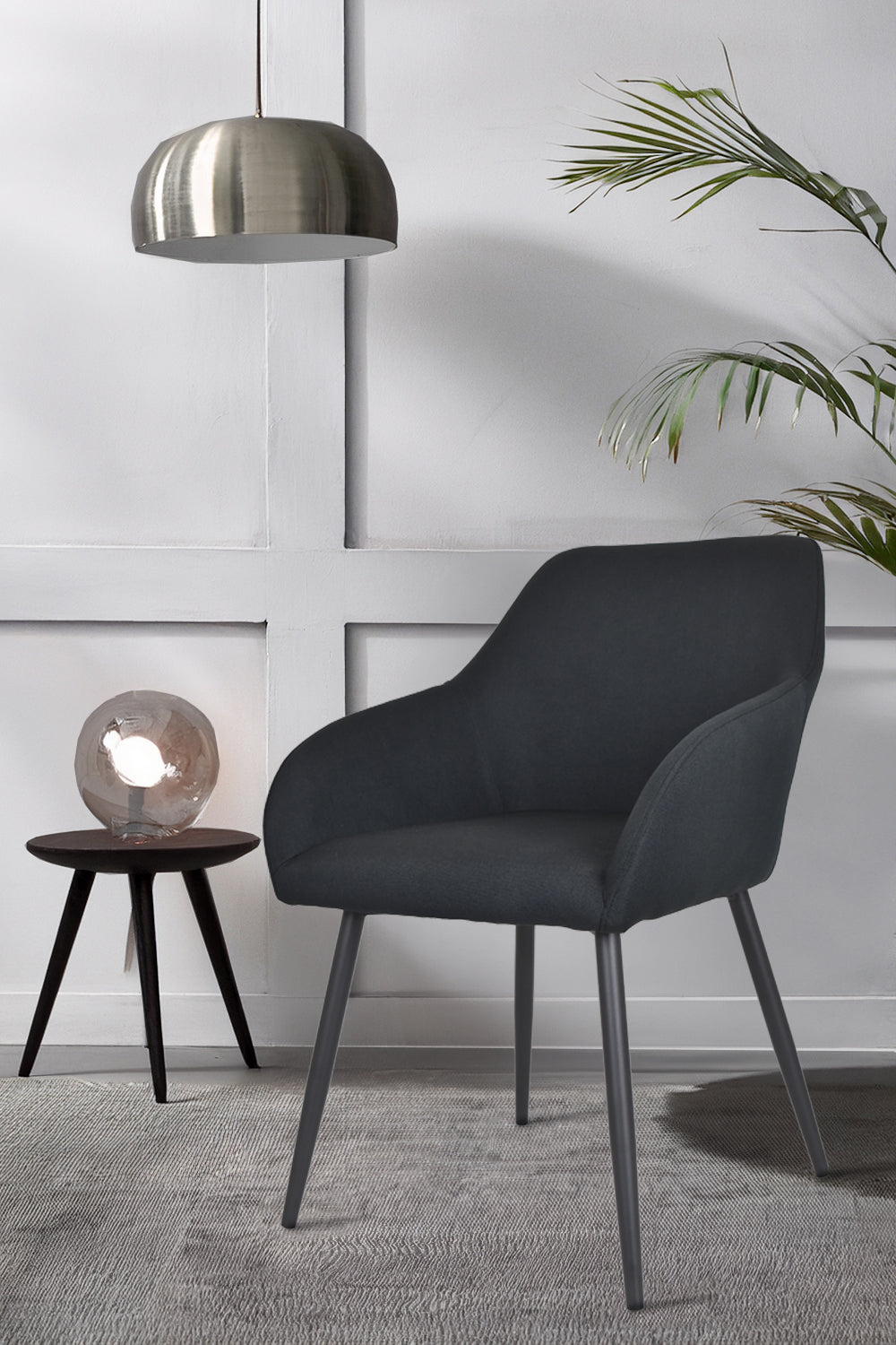 Outlet chair model 93 upholstered in black fabric