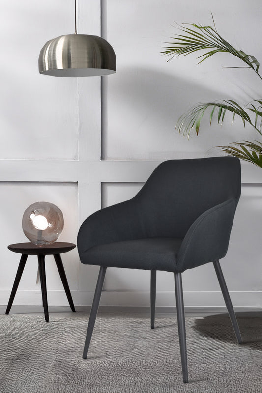 Outlet chair model 93 upholstered in black fabric