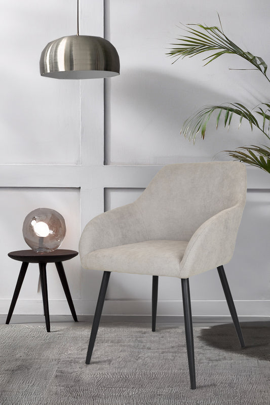 Outlet chair model 93 upholstered in light grey fabric