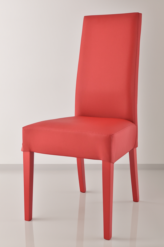 Outlet chair model 36 upholstered in red artificial leather