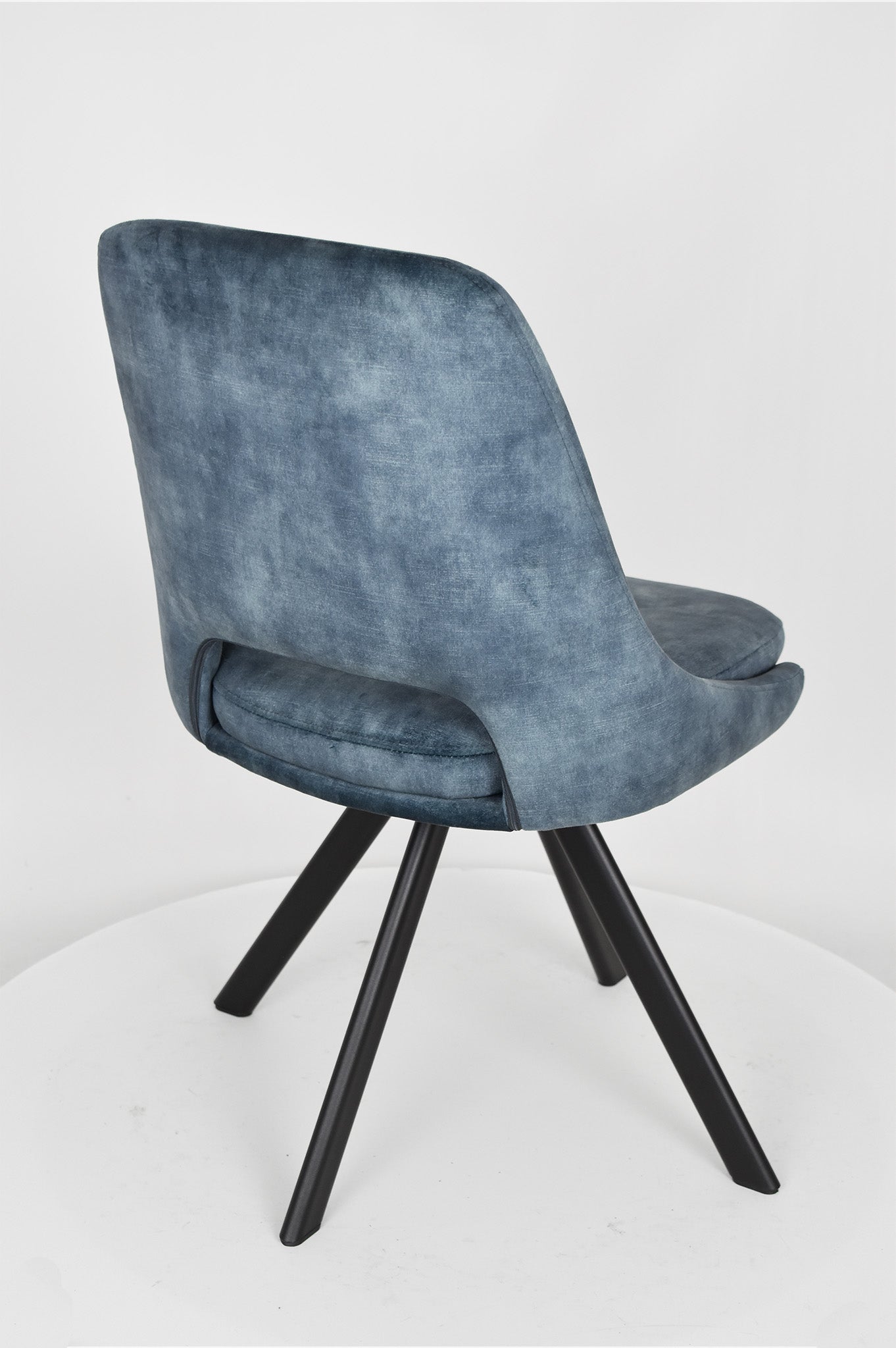 Stock second choice chair model 5003 upholstered in blue velvet